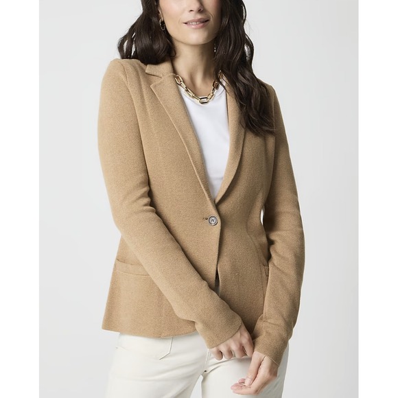 J.CREW Sweaters - New J.Crew Factory Schoolboy Sweater Blazer Heather Acorn Brown Small Stretch